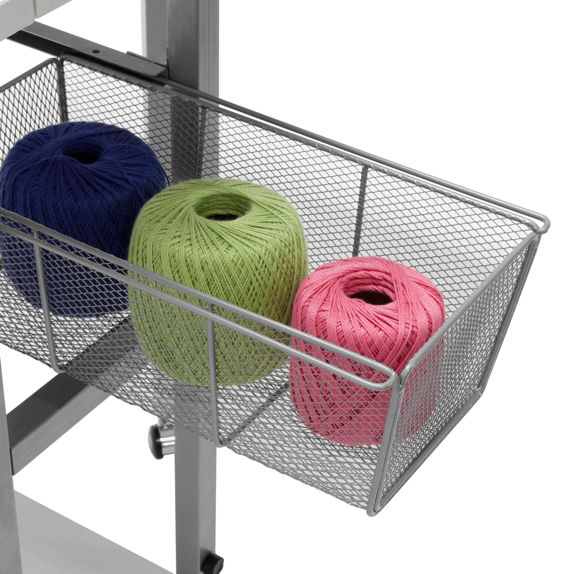 Sew Ready Craft Table with Storage Basket & Shelf